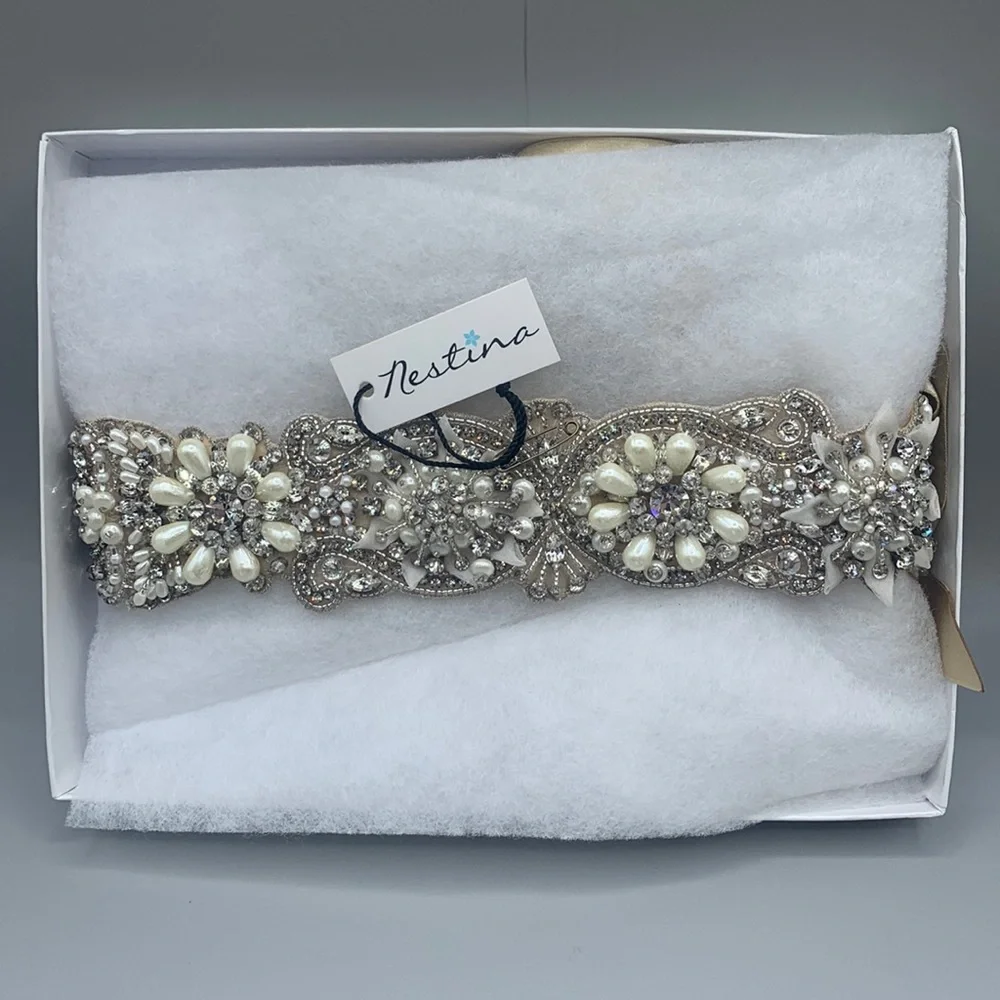 Ivory Crystal Embellished Bridal Belt